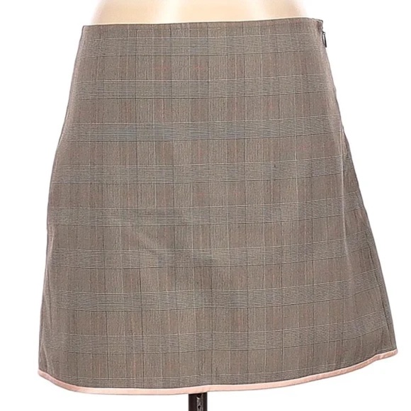 Rebecca Taylor Tan Plaid Mini Skirt - Picture 1 of 4